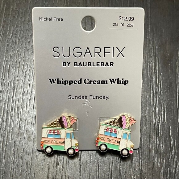 NWT • SUGARFIX by BaubleBar •  'Whipped Cream Whip' Ice Cream Earrings • - Picture 2 of 6